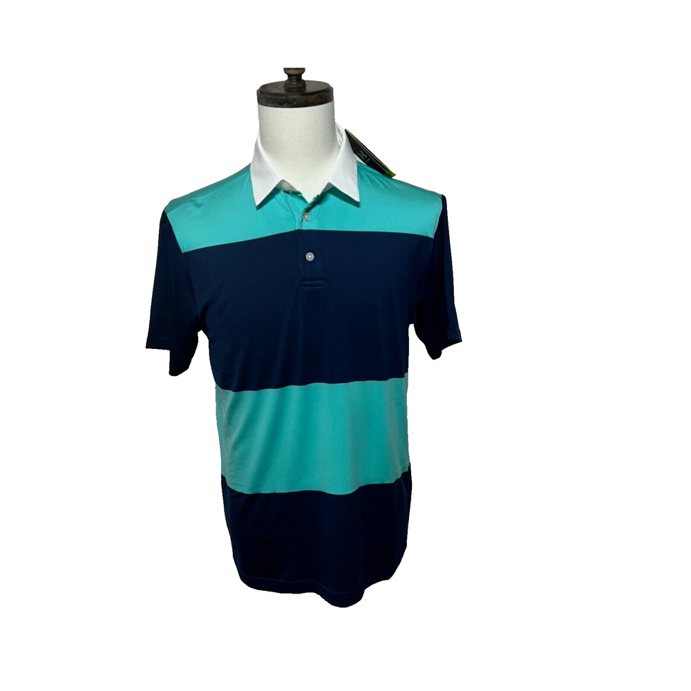 Under Armour Shirt Mens Small Blue Colorblock UPF 30‎ Anti Odor Playoff Polo NWT